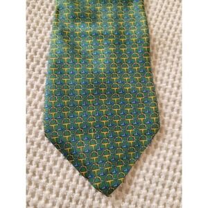 Metropolitan View Mens 100% Silk Necktie Equestrian Inspired Stirrup Pattern
